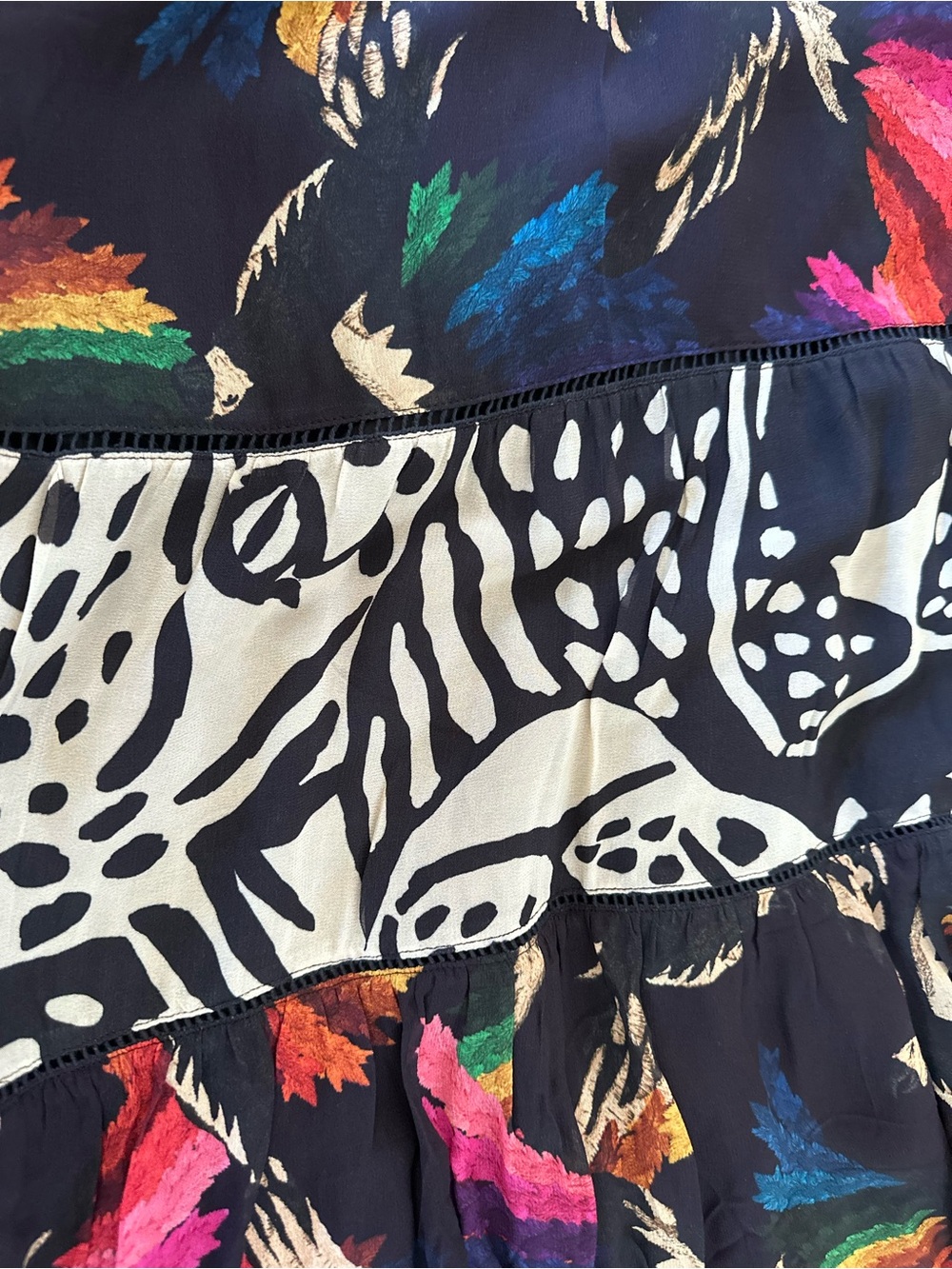NWT FARM Rio Black Macaws Flight Ankle Midi Dress XL - Picture 11 of 11